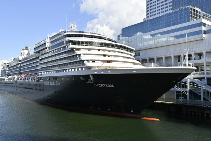 Holland America Line ship docked at Canada Place in Vancouver