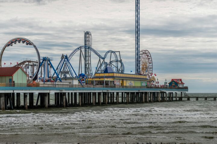 Galveston Island Historic Pleasure Pier on the Gulf of Mexico